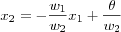 x_2 = -\frac{w_1}{w_2}x_1 + \frac{\theta}{w_2}
